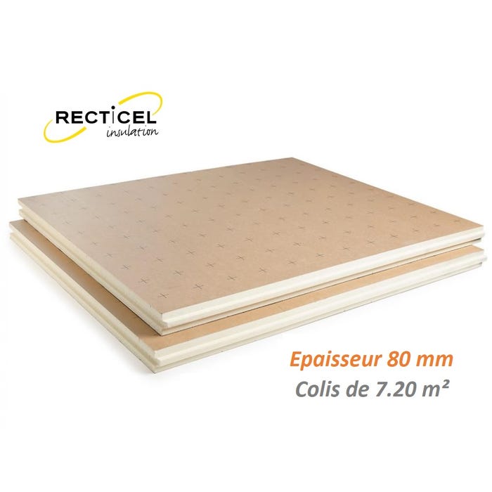 Dalle PU plancher chauffant Epaisseur 80 mm 1200x1000 R3.70 Paquet de 7.2m² (6 dalles)