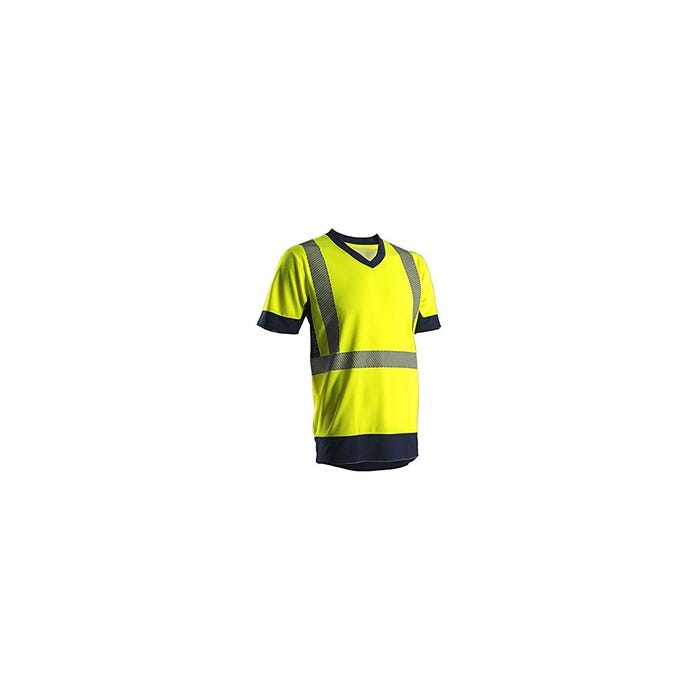 KYRIA T-shirt MC, jaune HV/marine, 100% polyester, 140g/m² - COVERGUARD - Taille L