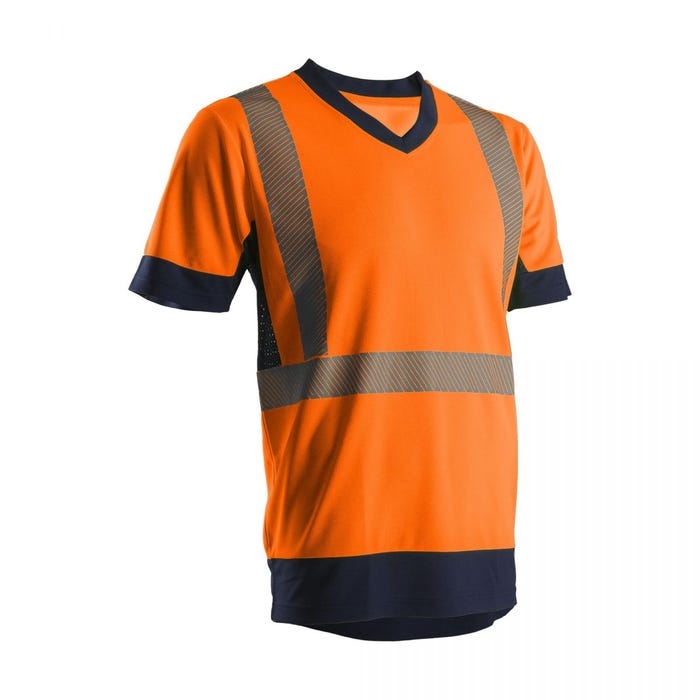 KYRIO T-shirt MC, orange HV/marine, 100% polyester, 140g/m² - COVERGUARD - Taille XL