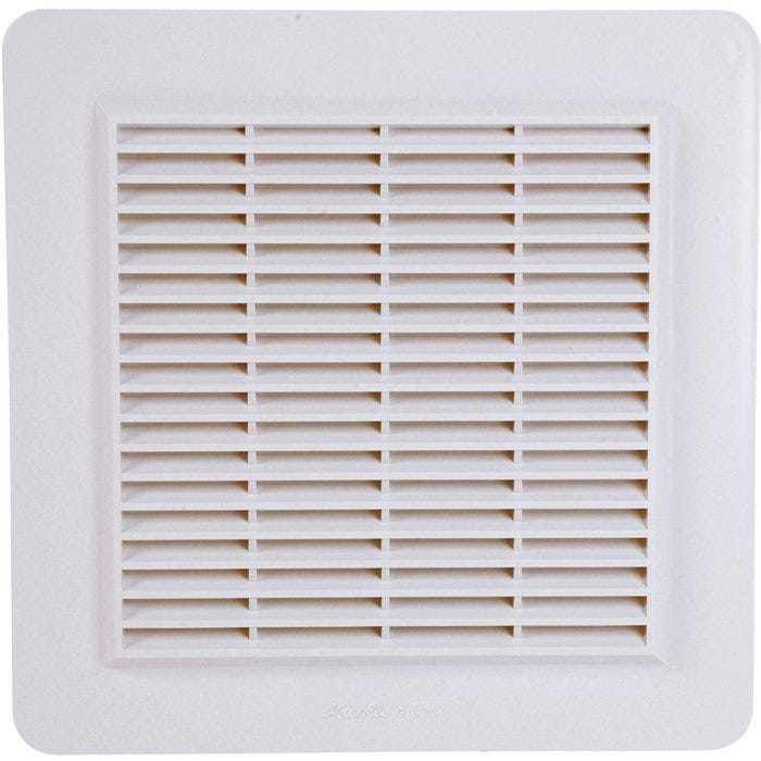 Grille de ventilation avec grille anti insectes - Couleur blanche - 246 x 246 mm - Nicoll