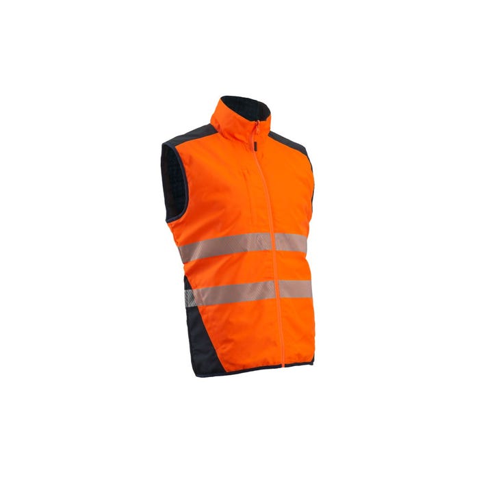Gilet YORU froid réversible orange HV/marine Ripstop 100%PES maille - COVERGUARD - Taille 2XL