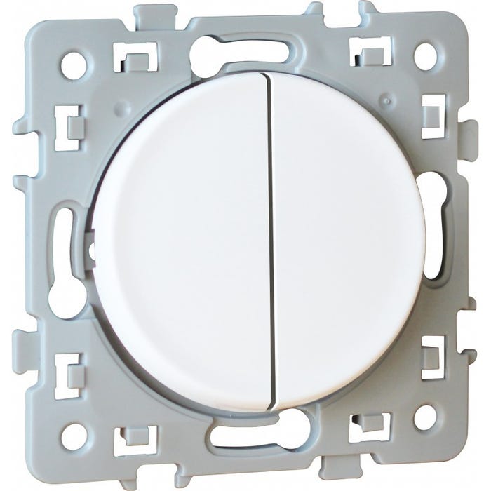 Interrupteur combiné blanc avec voyant - SQUARE