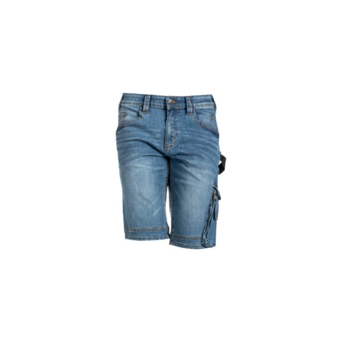 Bermuda RICA LEWIS - Homme - Taille 40 - Multi poches - Fibrelex - Denim stretch - SUNJOBA