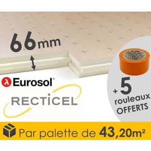 ISOLANT SOUS CHAPE EUROSOL 66MM DE MARQUE RECTICEL - PALETTE DE 43,20M²