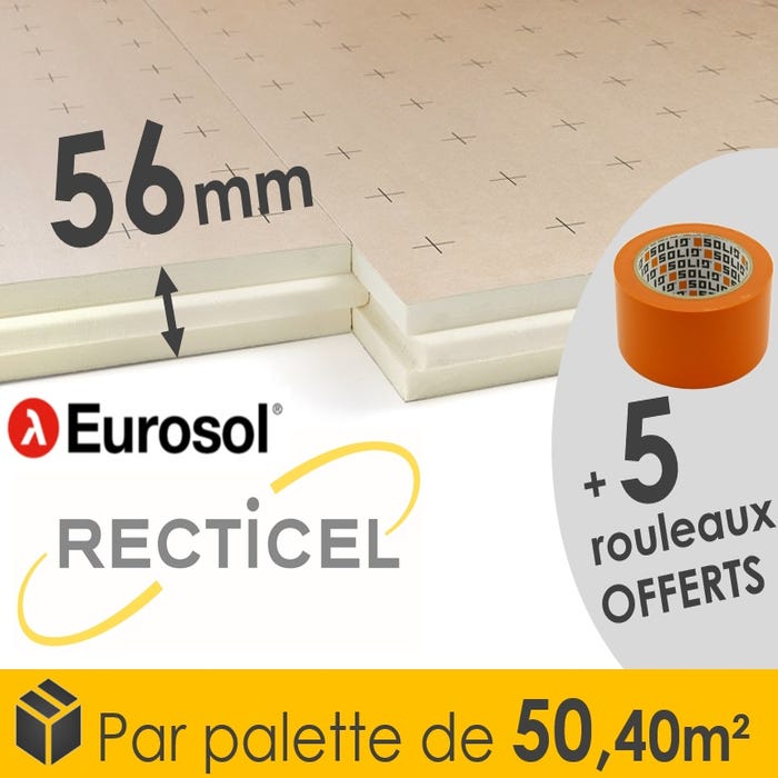 ISOLANT SOUS CHAPE EUROSOL 56MM DE MARQUE RECTICEL - PALETTE DE 50,40M²