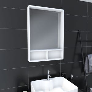 Miroir salle de bain 50x70cm avec étagères - NORDIK HYLLA