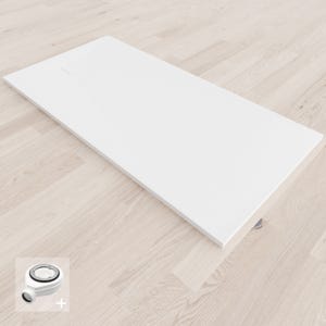 BAYA Receveur de douche extra-plat aspect pierre Blanc 80 x 180 cm + Bonde