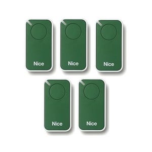 Lot de 5 Télécommandes NICE INTI1G - 1 canal vert 433,92 MHz + 1 porte-clés Domobip