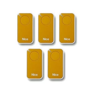Lot de 5 Télécommandes NICE INTI1Y - 1 canal jaune 433,92 MHz + 1 porte-clés Domobip
