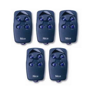 Lot de 5 télécommandes NICE FLO4 - 4 canaux 433,92 MHz + 1 porte-clés Domobip