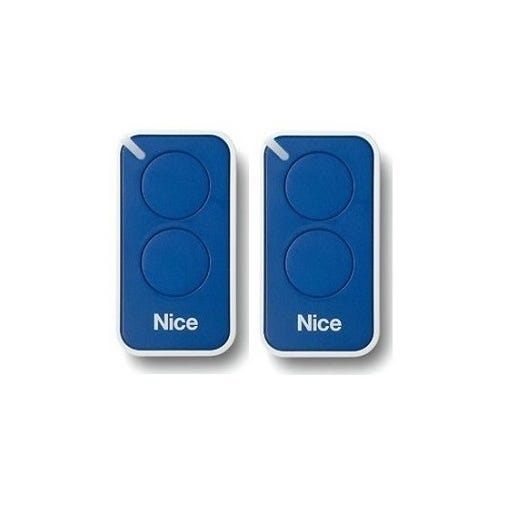 Lot de 2 Télécommandes NICE INTI2B - 2 canaux bleus 433,92 MHz + 1 porte-clés Domobip