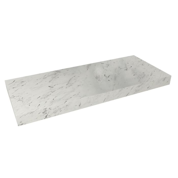 Egger Naturel plan vasque 123,5x8x50 cm, blanc effet marbre (DO12050MCB)