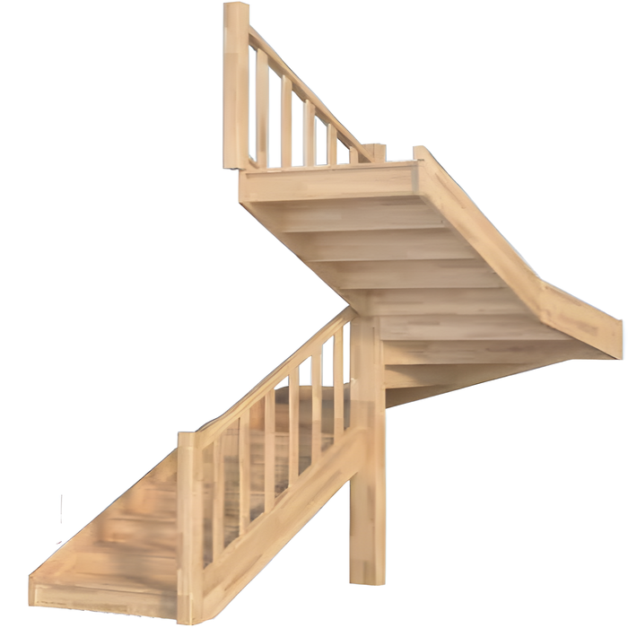 Escalier quart tournant OLEA - Double quart tournant - Escalier fermé - Quart tournant à droite - 1 main courante