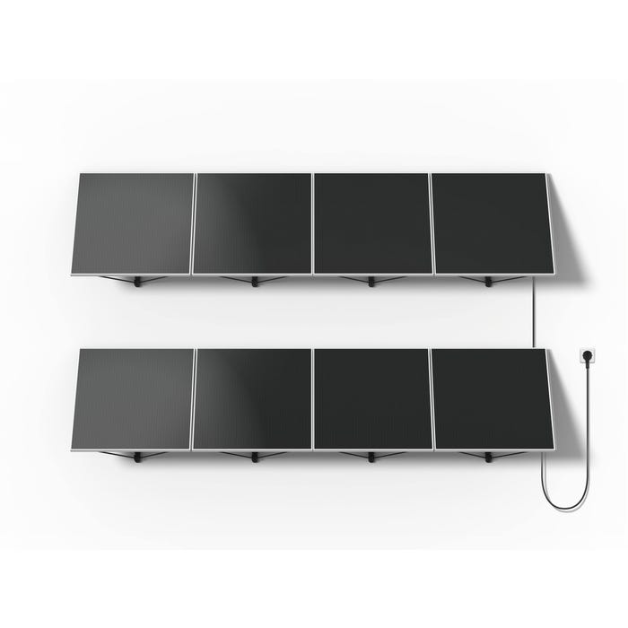 Lot 600W Kit panneaux solaires classique Beem Energy principal +extension - installation au mur