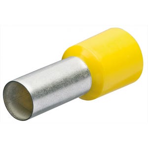 Embout de câble jaune avec col plastique - 20mm/6mm²