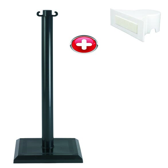 Poteau PVC grande hauteur Noir sur socle lester 3kg avec support panneau - 2000529