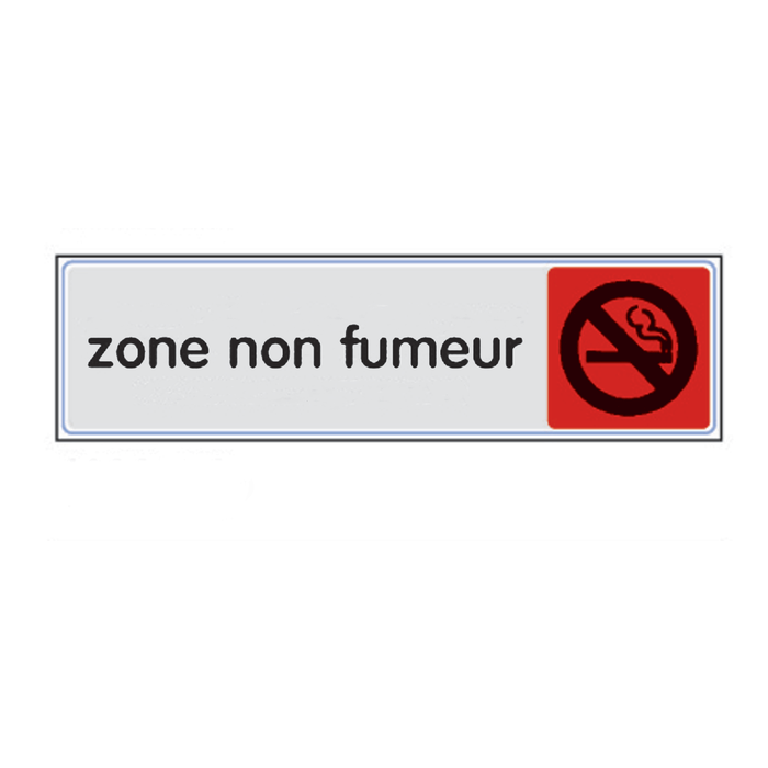 Plaquette de porte Zone non fumeur - Plexiglas couleur 170x45mm - 4033778
