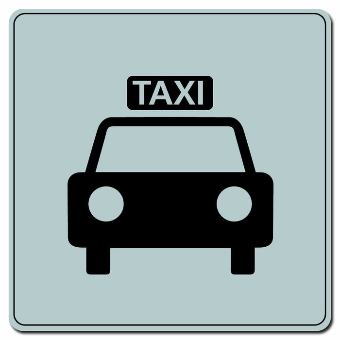 Plaquette Taxi - Plexiglas argent 90x90mm - 4330525