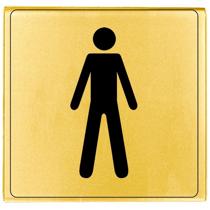 Plaquette Toilettes hommes - Plexiglas or 90x90mm - 4500256