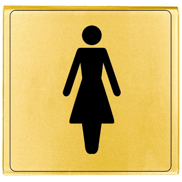 Plaquette Toilettes femmes - Plexiglas or 90x90mm - 4500249