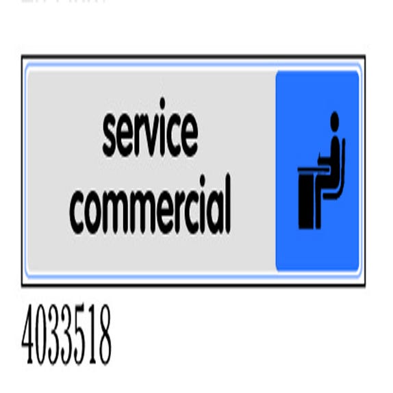 Plaquette de porte Service commercial - Plexiglas couleur 170x45mm - 4033518