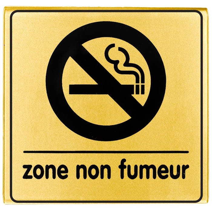 Plaquette Zone non fumeur - Plexiglas or 90x90mm - 4500317