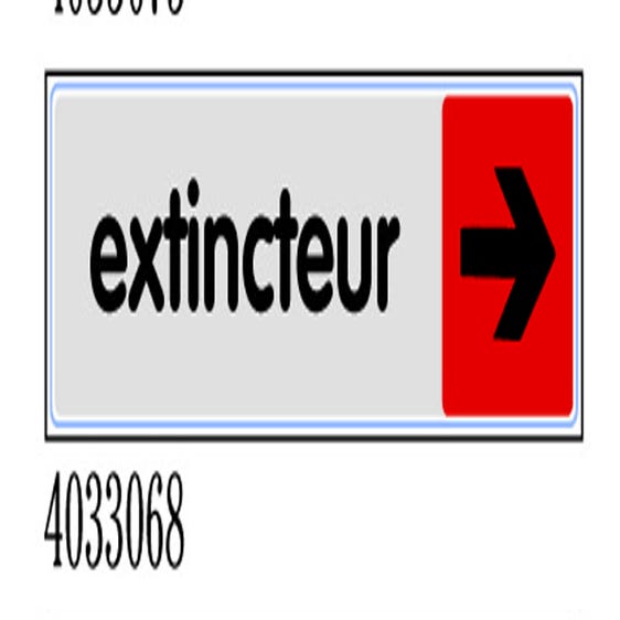 Plaquette de porte Extincteur flèche droite - Plexiglas couleur 170x45mm - 4033068