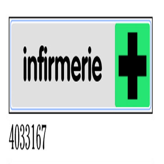 Plaquette de porte Infirmerie - Plexiglas couleur 170x45mm - 4033167