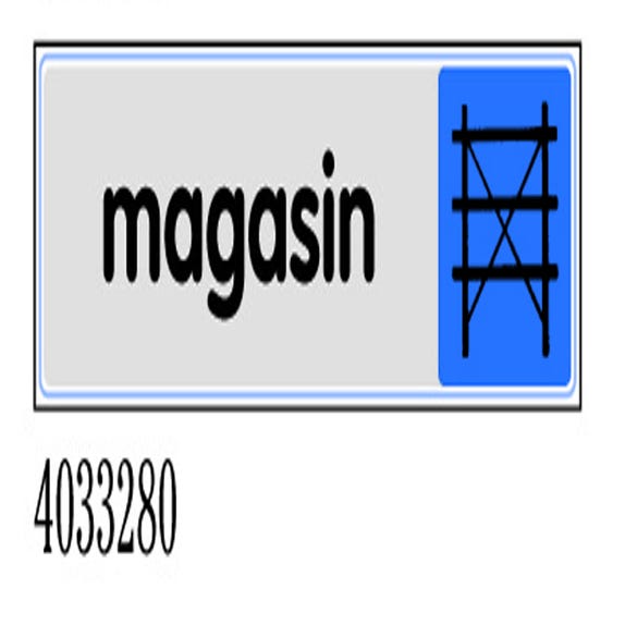 Plaquette de porte Magasin - Plexiglas couleur 170x45mm - 4033280