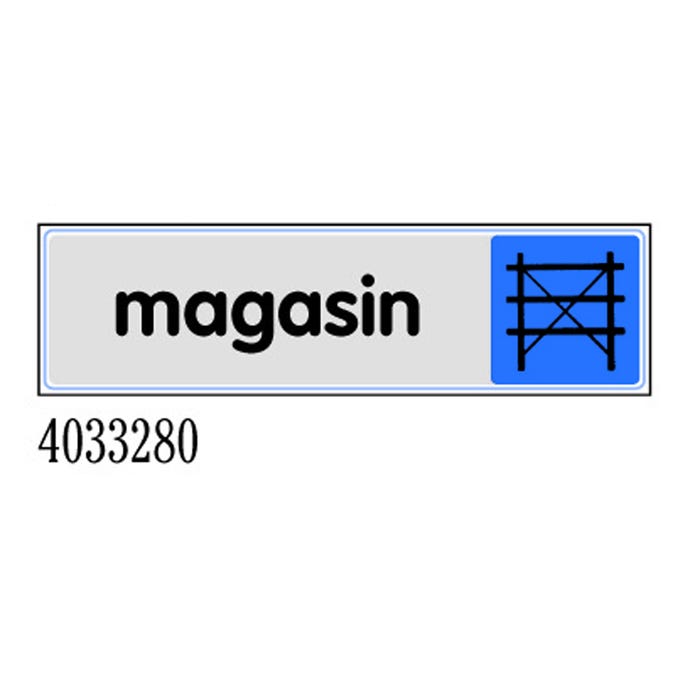 Plaquette de porte Magasin - Plexiglas couleur 170x45mm - 4033280
