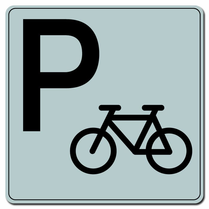 Plaquette Parking à vélos - Plexiglas argent 90x90mm - 4330679