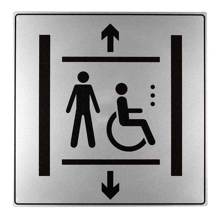 Plaquette Ascenseur accessible aux handicapés - Iso 7001 200x200mm - 4380315