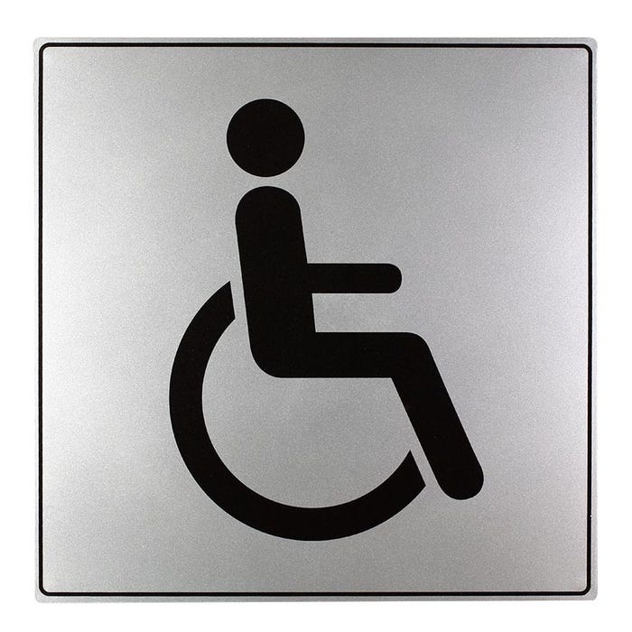 Plaquette Toilettes avec logo handicapé - Iso 7001 200x200mm - 4380049