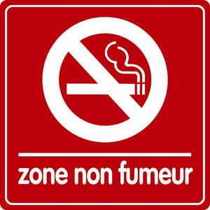 Plaquette de porte Zone non fumeur - Plexiglas couleur 90x90mm - 4034003