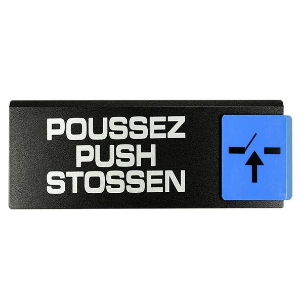 Plaquette de porte Poussez Push Stossen - Europe design 175x45mm - 4260563
