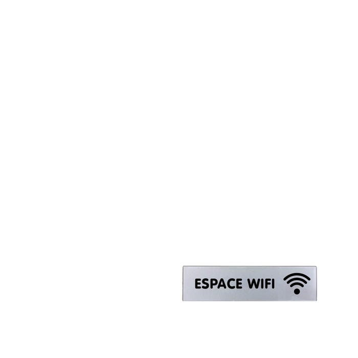 Plaquette Espace Wifi - Plexiglas argent 170x45mm - 4321608