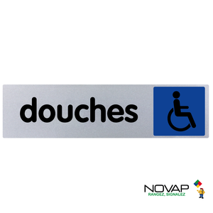Plaquette de porte Douches handicapes - Plexiglas couleur 170x45mm - 4038483