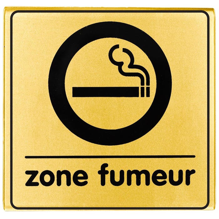 Plaquette Zone fumeur - Plexiglas or 90x90mm - 4500300