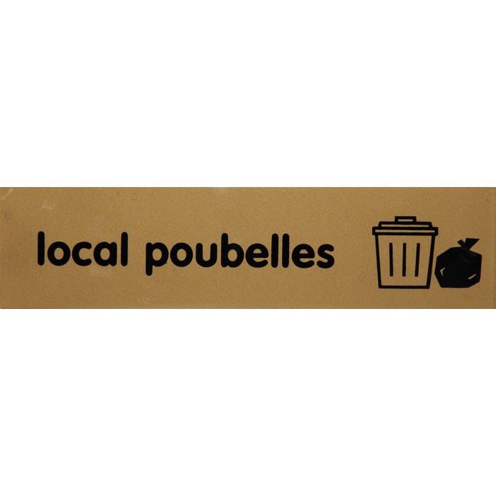 Plaquette Local poubelles - Plexiglas or 170x45mm - 4490809