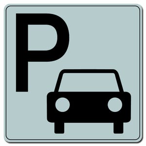 Plaquette Parking - Plexiglas argent 90x90mm - 4330594