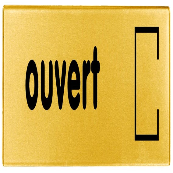 Plaquette Ouvert - Plexiglas or 170x45mm - 4490878
