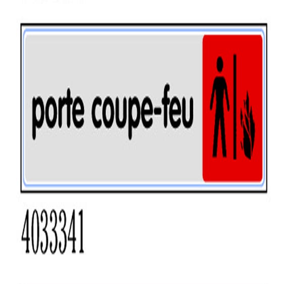 Plaquette de porte Porte coupe-feu - Plexiglas couleur 170x45mm - 4033341