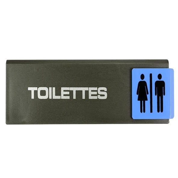 Plaquette de porte Toilettes H/F - Europe design 175x45mm - 4260778