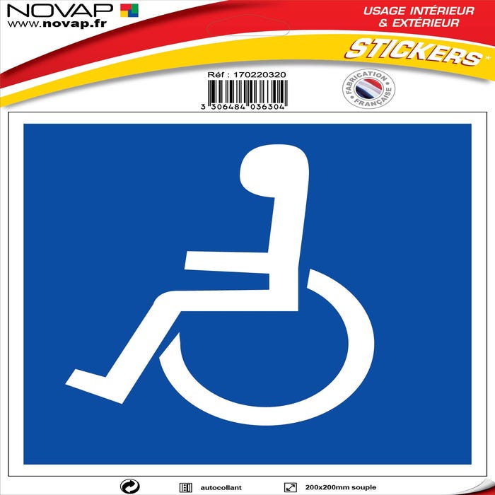 Panneau Handicapés - Vinyle adhésif 200x200mm - 4036304