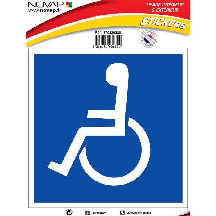Panneau Handicapés - Vinyle adhésif 200x200mm - 4036304