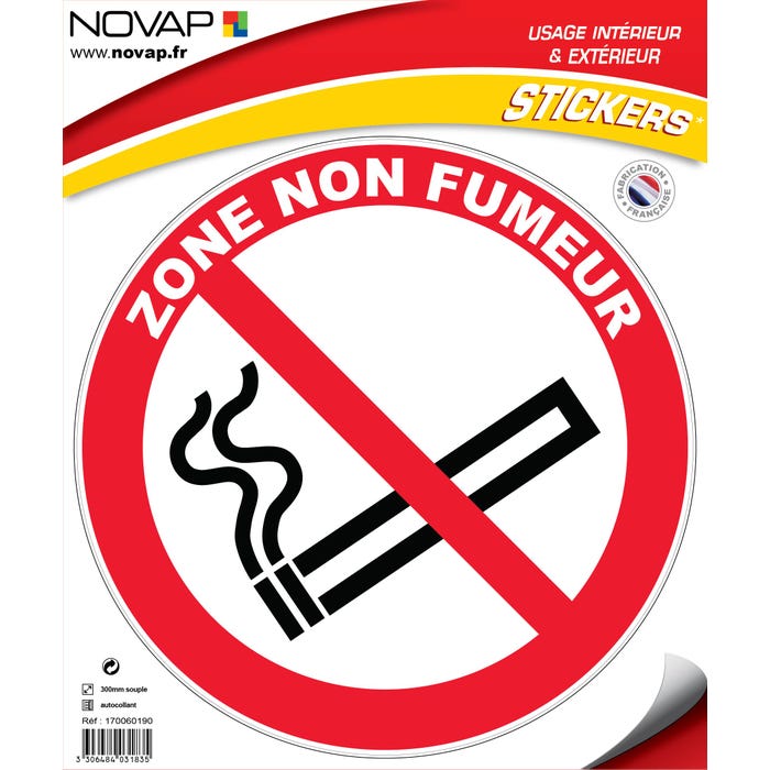 Panneau Zone non fumeur - Vinyle adhésif Ø300mm - 4031835