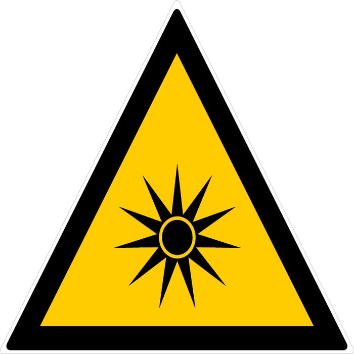 Panneau Danger rayonnement optique - Rigide Triangle 300mm - 4200835