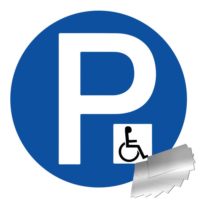 Panneau Parking réserve handicapé - Alu Ø450mm - 4010328