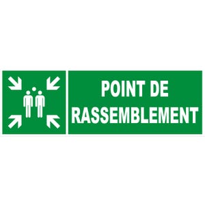 Panneau Point de rassemblement (vert) - Rigide 450x150mm - 4030883