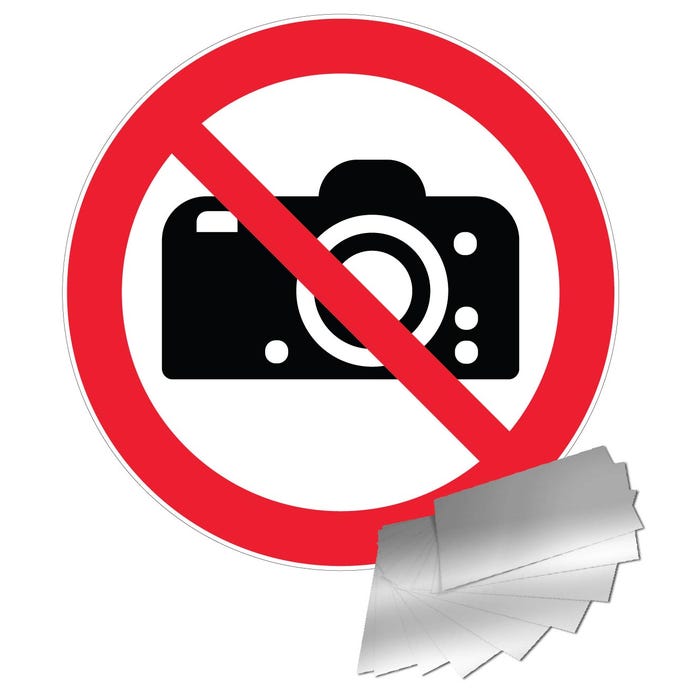 Panneau appareil photo interdit - Alu Ø300mm - 4011264